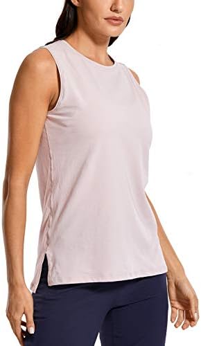 CRZ joga ženski pima pamuk za vježbanje tenk vrhovi labavi fit joga košulje bez rukava mišićni spremnik
