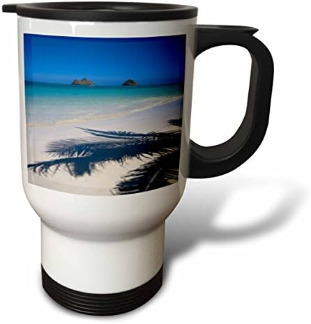 3Drose Palm Shadow na plaži Lanikai, Kailua, Hawaii-US12 DPB1009-Douglas Peebles- Putnička šalica, 14 oz, višeslojna