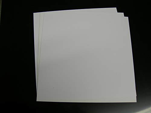 Bijeli stiren polistiren plastični list .016 debelo 6 x 6 puno 10 listova RP087