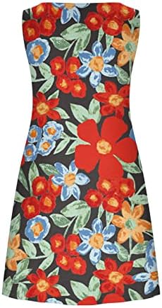Ljetne haljine za žene 2023 ležerna labava lepršava haljina za cvjetni print haljina okrugla vrata okrugla vrata s džepovima