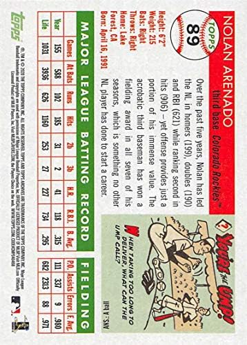 2020. Topps Archives 89 Nolan Arenado Colorado Rockies Baseball Card