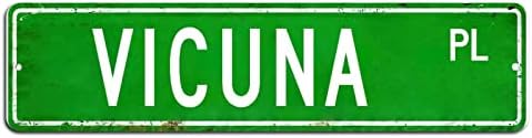 Vicuna pl Animal Street Sign Personalizirao je vaš tekst u nevolji stilski limeni znakovi Vicuna ljubavnički znak za seoske