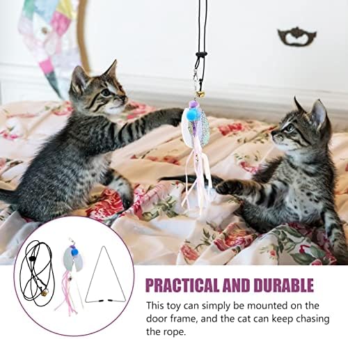 Ipetboom zagonetke za slagalice viseća vrata Mačka igračka smiješna interaktivni hvatač plišane kuglice s zvonima meke pompo