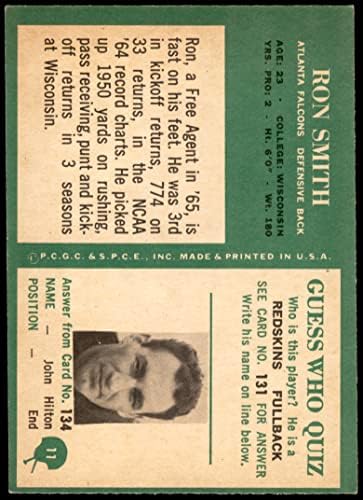 1966. Philadelphia 11 Ron Smith Atlanta Falcons Ex/Mt Falcons Wisconsin