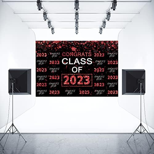 Maturantski razred 2023 pozadina za maturu 7.55 Stopa čestitke za diplomski studij prvostupnička kapa sjajne crvene točkice