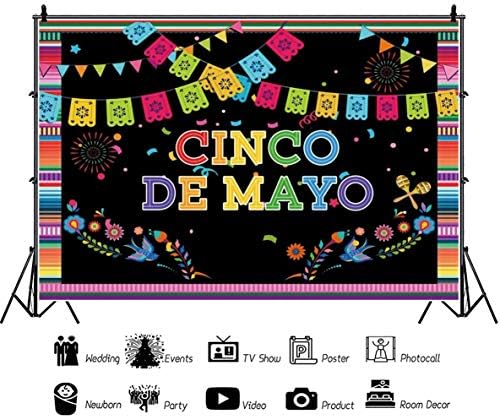 10.8.8 pozadina Cinco de Maio Meksička tematska pozadina za fotografiranje pribor za zabavu Cinco de Maio šarene pruge dekoracije
