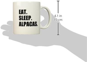 3Drose jedite spavanje alpacas-funny nasumične životinje Ljubav Tekst-zabavni šaljiva keramička krigla, 11 oz, bijela