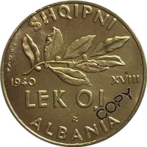 Izazov Coin Albania 1940 kovanica Kopija za kućnu sobu kolekcija kolekcije kovanica