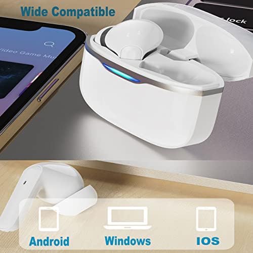 Bežične ušice, Bluetooth 5.2 Earbuds Touch Control In-Eur Istinite bežične slušalice, 24 sata reprodukcije s futrolom za