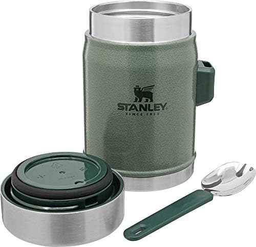 Stanley Classic Legendary Food Jar 0,4L Hammertone Green sa Spork - BPA besplatna tikvica od nehrđajućeg čelika - tikvica