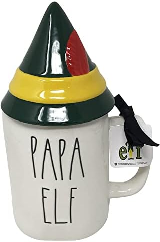 Rae Dunn Papa Elf šalica - s šeširom Topper - Keramika - Božić