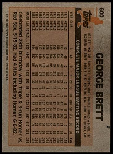 1983. Topps 600 George Brett Kansas City Royals Ex/MT Royals