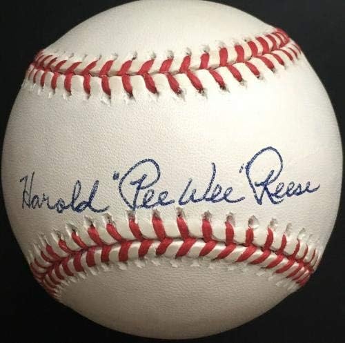 Pee Wee Reese Autografirano puno ime Harold Pee Wee Reese NL Ball, PSA NM -MT - Autografirani bejzbol