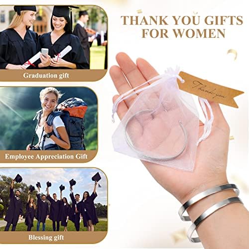 Set od 6 darova za zahvalnost inspirativne Narukvice za žene Podesive Narukvice za maturu od nehrđajućeg čelika s torbom