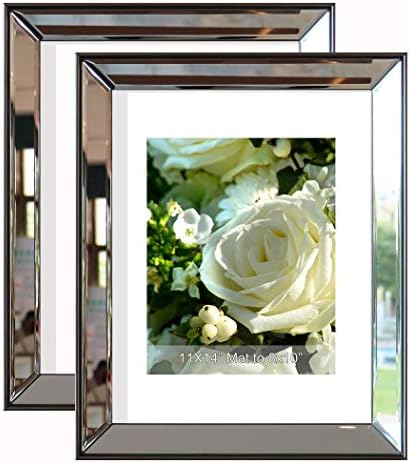 Gimorto ogledalo okvir za slike - 2pc Beveled ogledalo 11x14 inčni srebrni okvir za fotografije s metalnom obrubom u boji