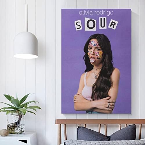 ISMUN pjevačica zvijezda Olivia Rodrigo Music Canvas Plakati za sobe Estetike 12x18 inča srušeni debitantski album Sour