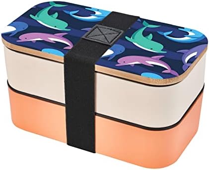 Dolphin ručak Bento kutija s nadograđenim podesivim remenom, spremnik za hranu za višekratnu upotrebu, bez propuštanja, BPA