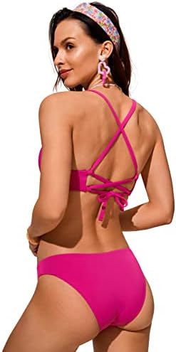 Crz joga ženski bikini vrh čipke up kupaći kostimi crisscross kupaći kostim za plivanje sportski grudnjak podstavljeno