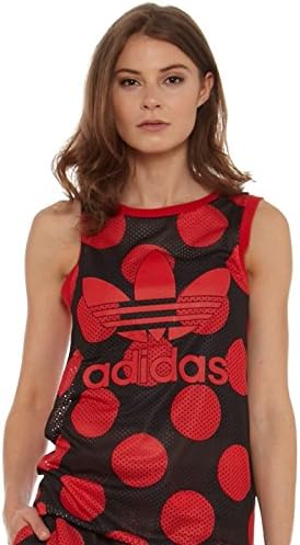 Adidas ženski AI0784 Dragi Baes košarkaški tenk Top, S crveno/crno