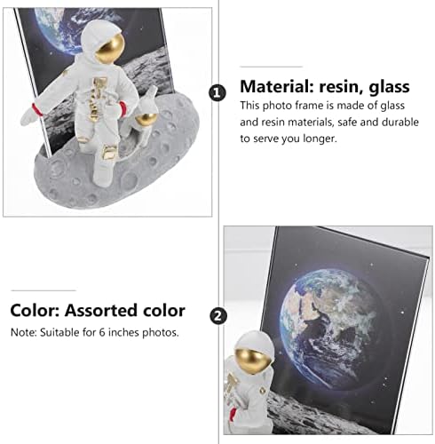 Abaodam okvir za slike s astronautom i psećim figurinama stol sa stolom za fotografije s dekorativnim okvirom za fotografiju