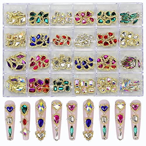 Set rhinestones za dizajn noktiju, okrugle perle s ravnim leđima, kristali različitih oblika, stakleni kristalni rhinestones