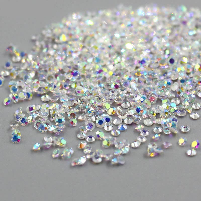 5000 PC MINI 1,2 mm staklene kristale Dijamantni iridescentni rhinestones dugotrajni ab sjaj poput Swarovski za umjetnost